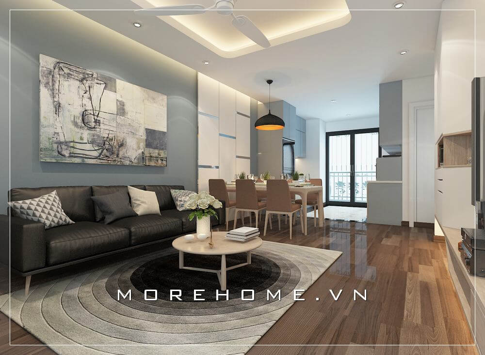 Thiết kế phòng khách căn hộ hiện đại đẹp thống trị xu hướng năm 2021